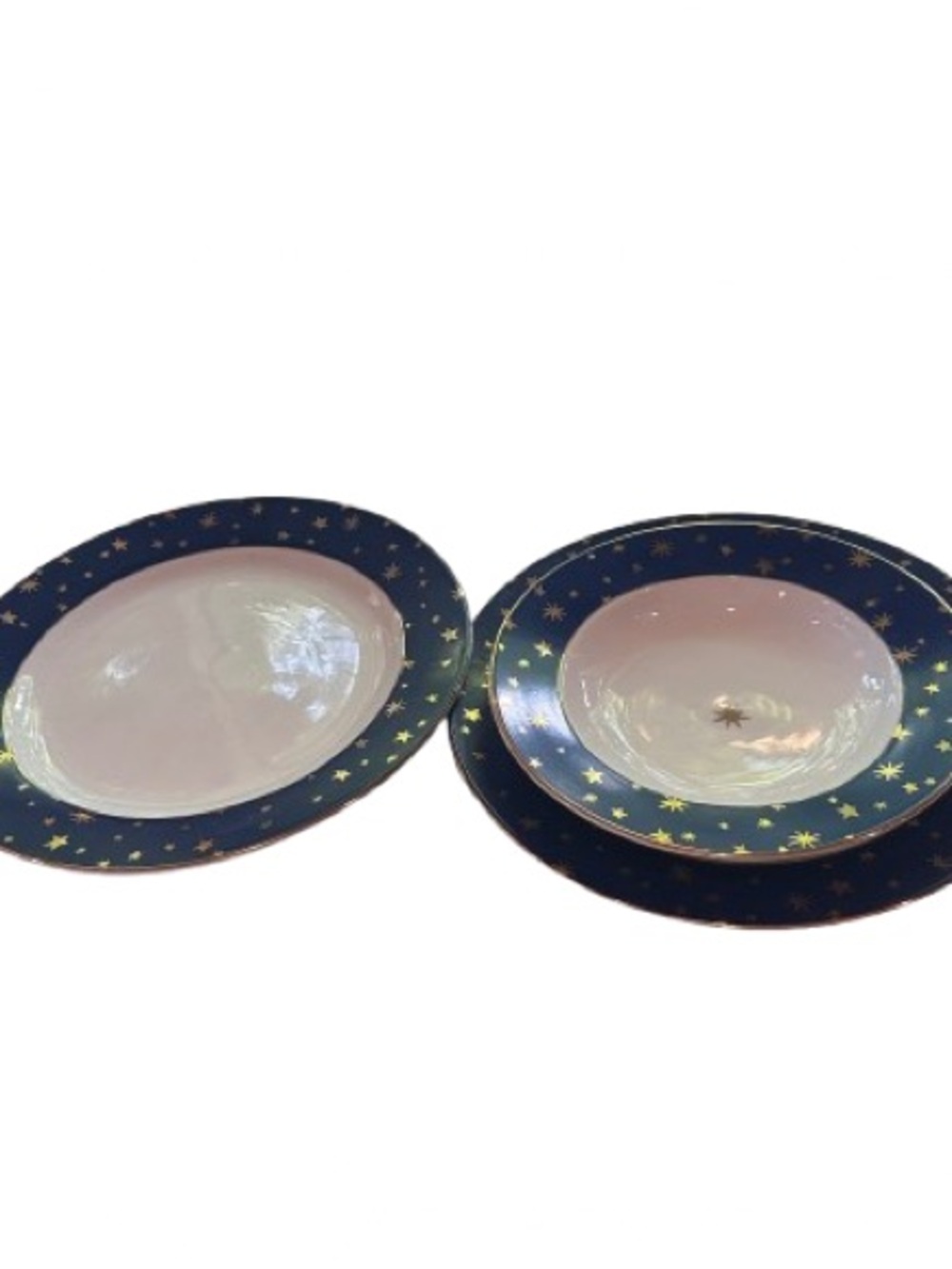 VTG 90s Celestial Galaxy Sakura Dishes Plates Table Setting Whimsigoth Set Of 3
